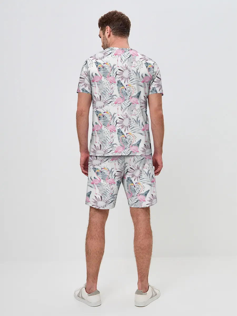Мужской костюм с шортами / Фламинго