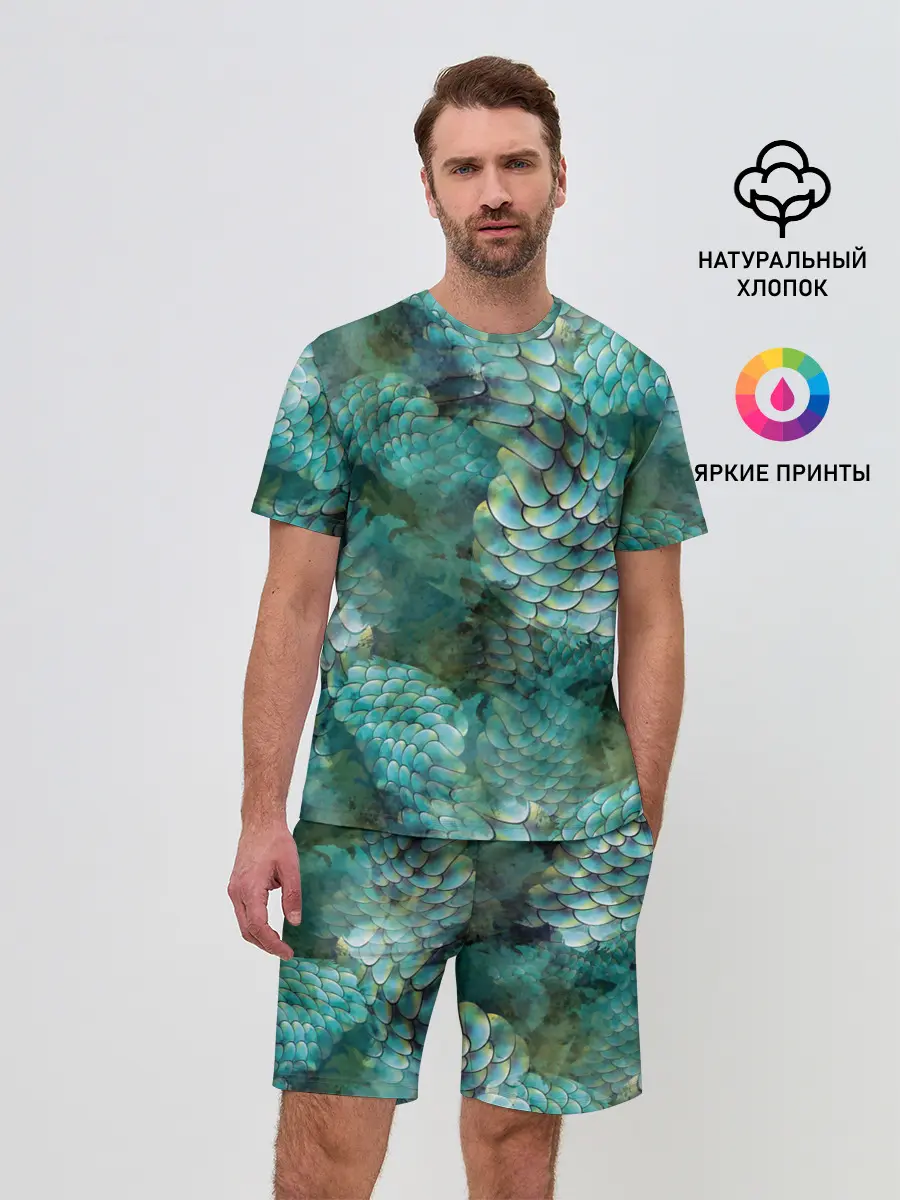 Мужской костюм с шортами / Чешуя русалки