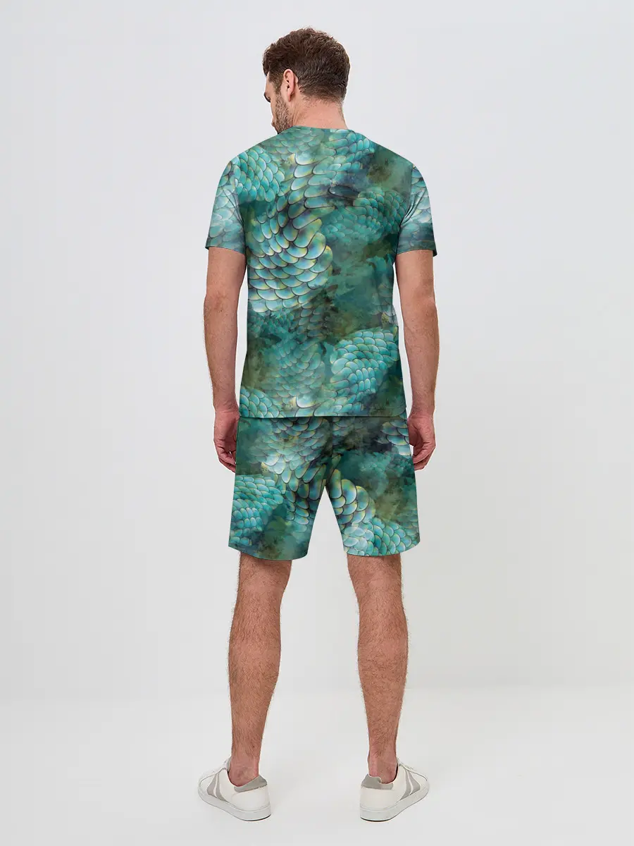 Мужской костюм с шортами / Чешуя русалки