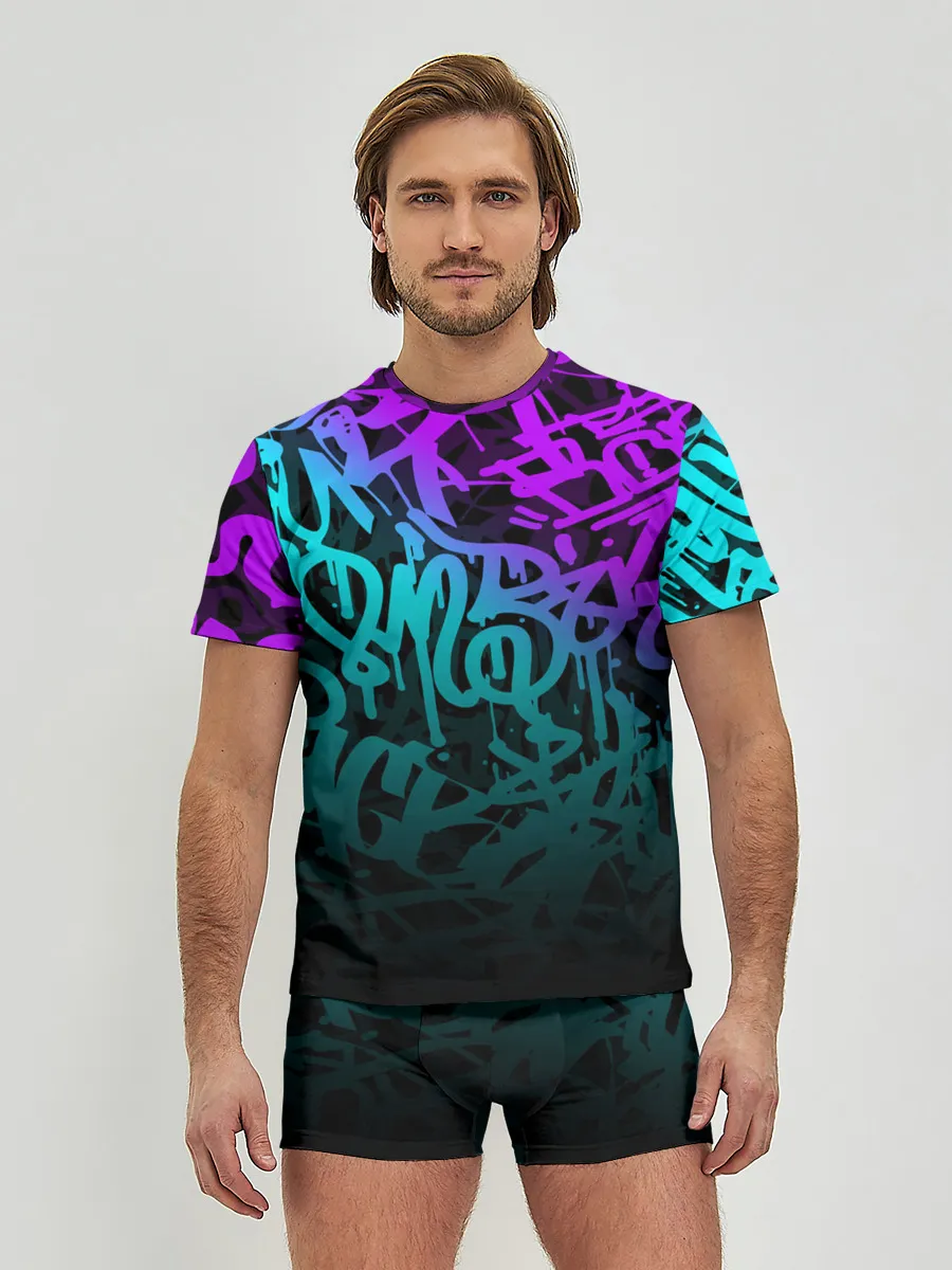 Мужские трусы с футболкой / НЕОНОВОЕ ГРАФФИТИ / NEON