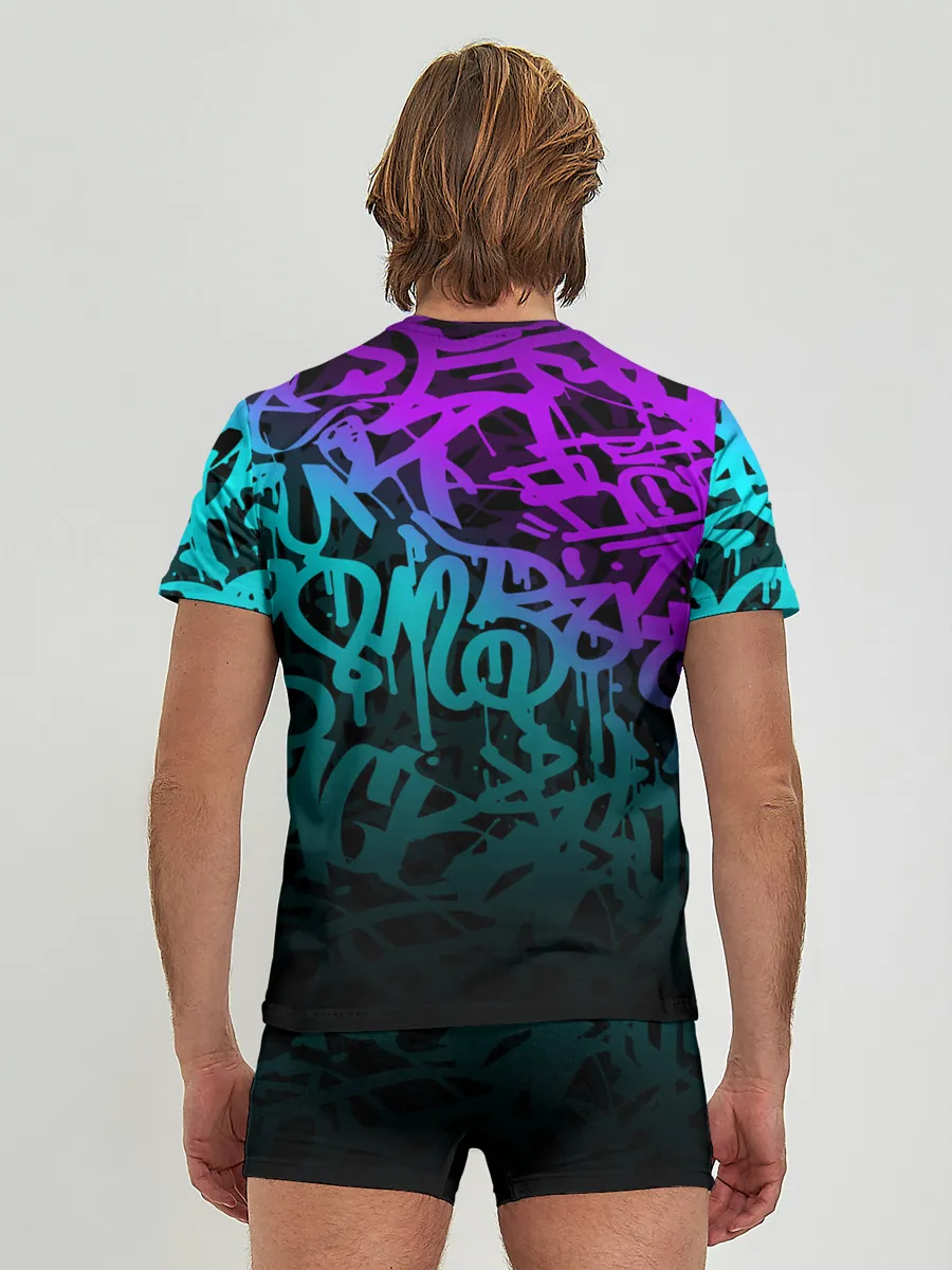 Мужские трусы с футболкой / НЕОНОВОЕ ГРАФФИТИ / NEON