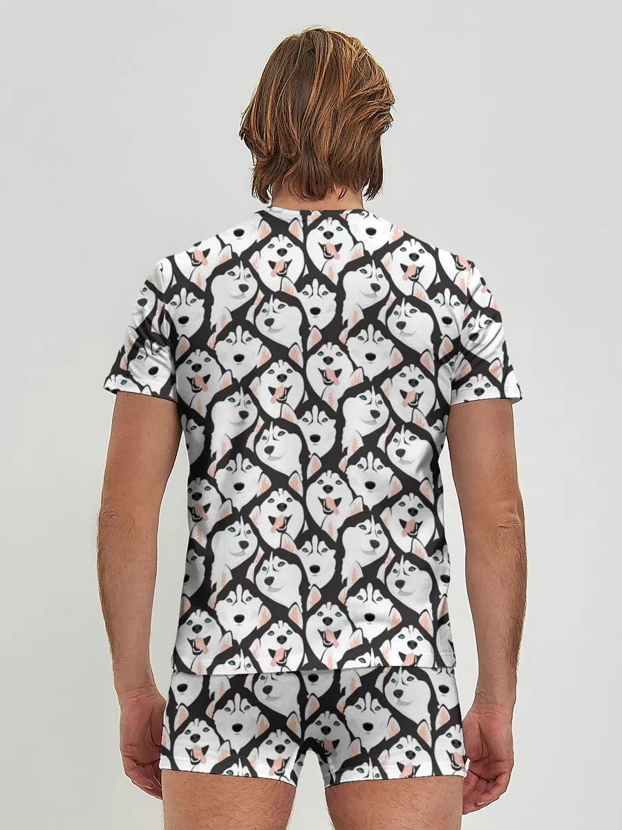 Мужские трусы с футболкой / Сибирский Хаски