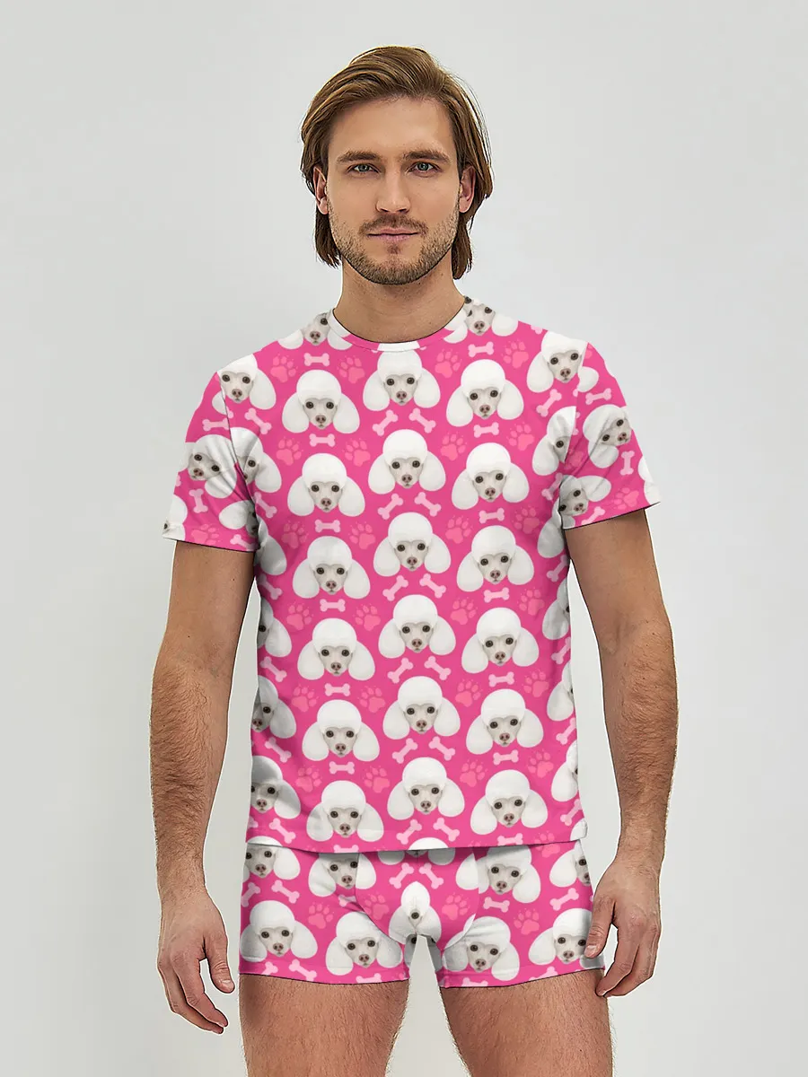 Мужские трусы с футболкой / Собака Пудель