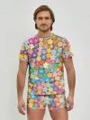 Мужские трусы с футболкой / цветы цветочки