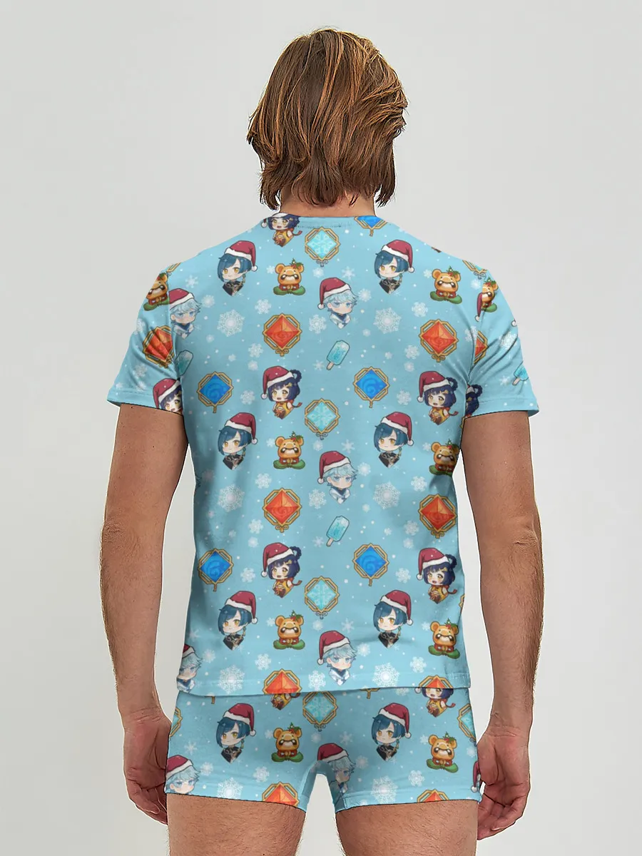 Мужские трусы с футболкой / Genshin Impact Pattern