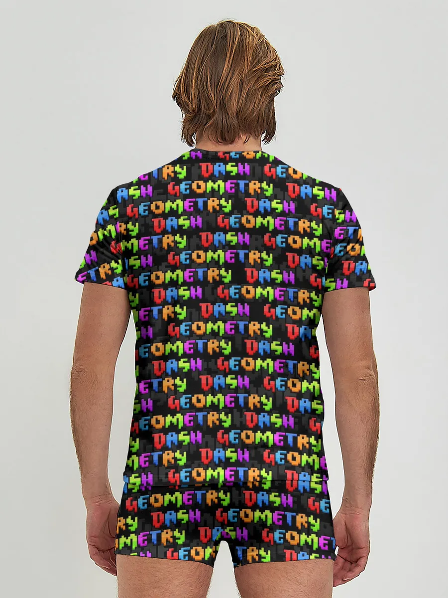 Мужские трусы с футболкой / GEOMETRY DASH / УЗОР / PATTERN