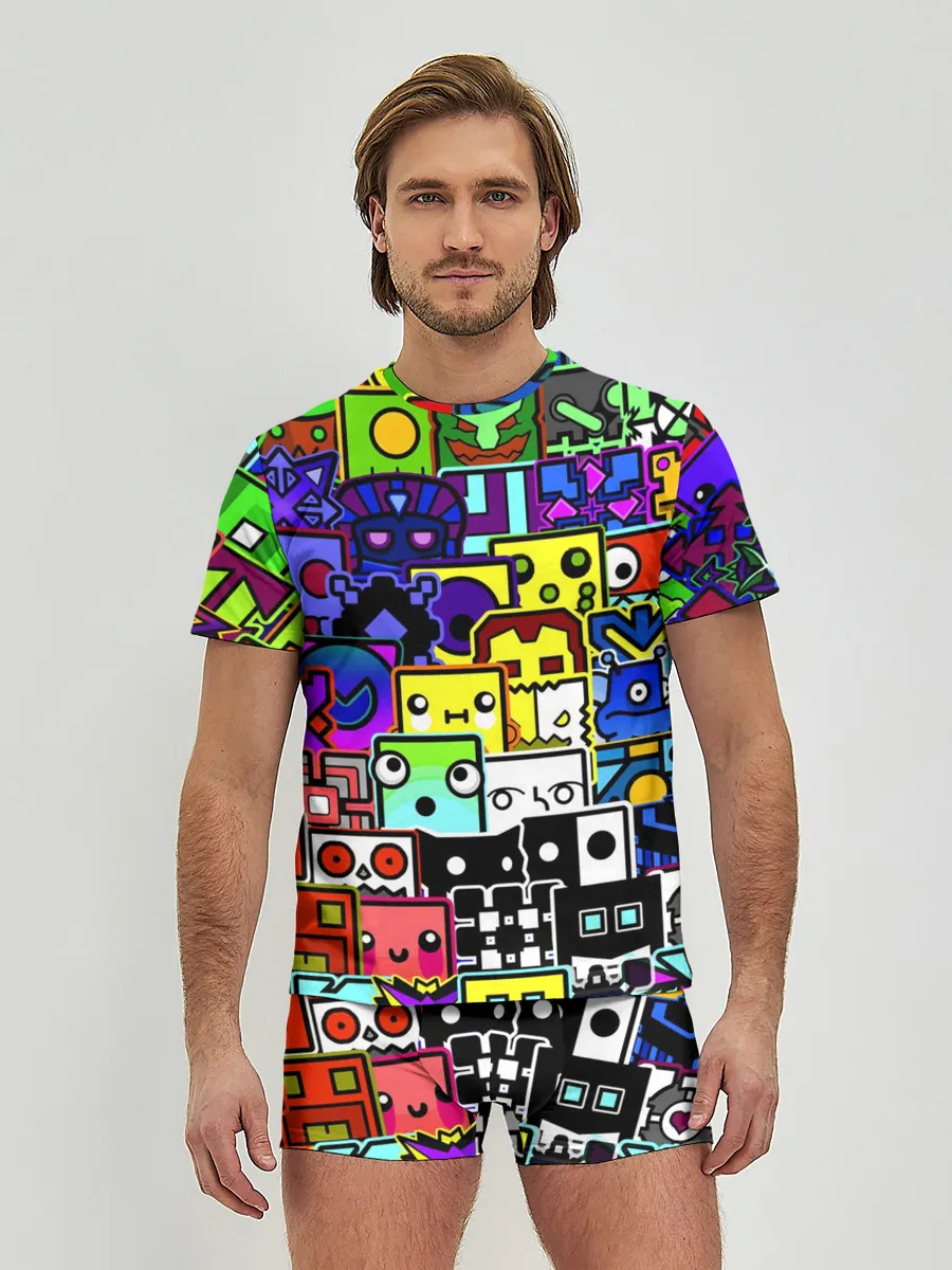 Мужские трусы с футболкой / GEOMETRY DASH ВСЕ СКИНЫ