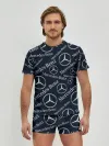 Мужские трусы с футболкой / MERCEDES-BENZ / МЕРСЕДЕС-БЕНЗ / УЗОР