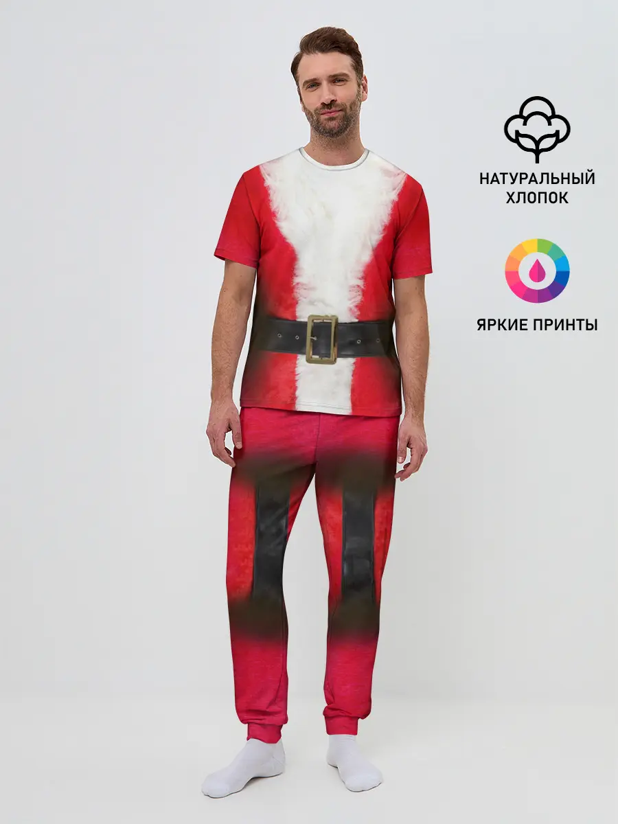 Мужская пижама с брюками / Дед мороз