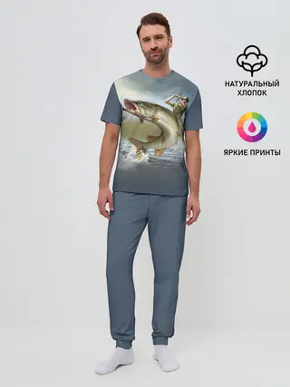 Мужская пижама с брюками / Щука