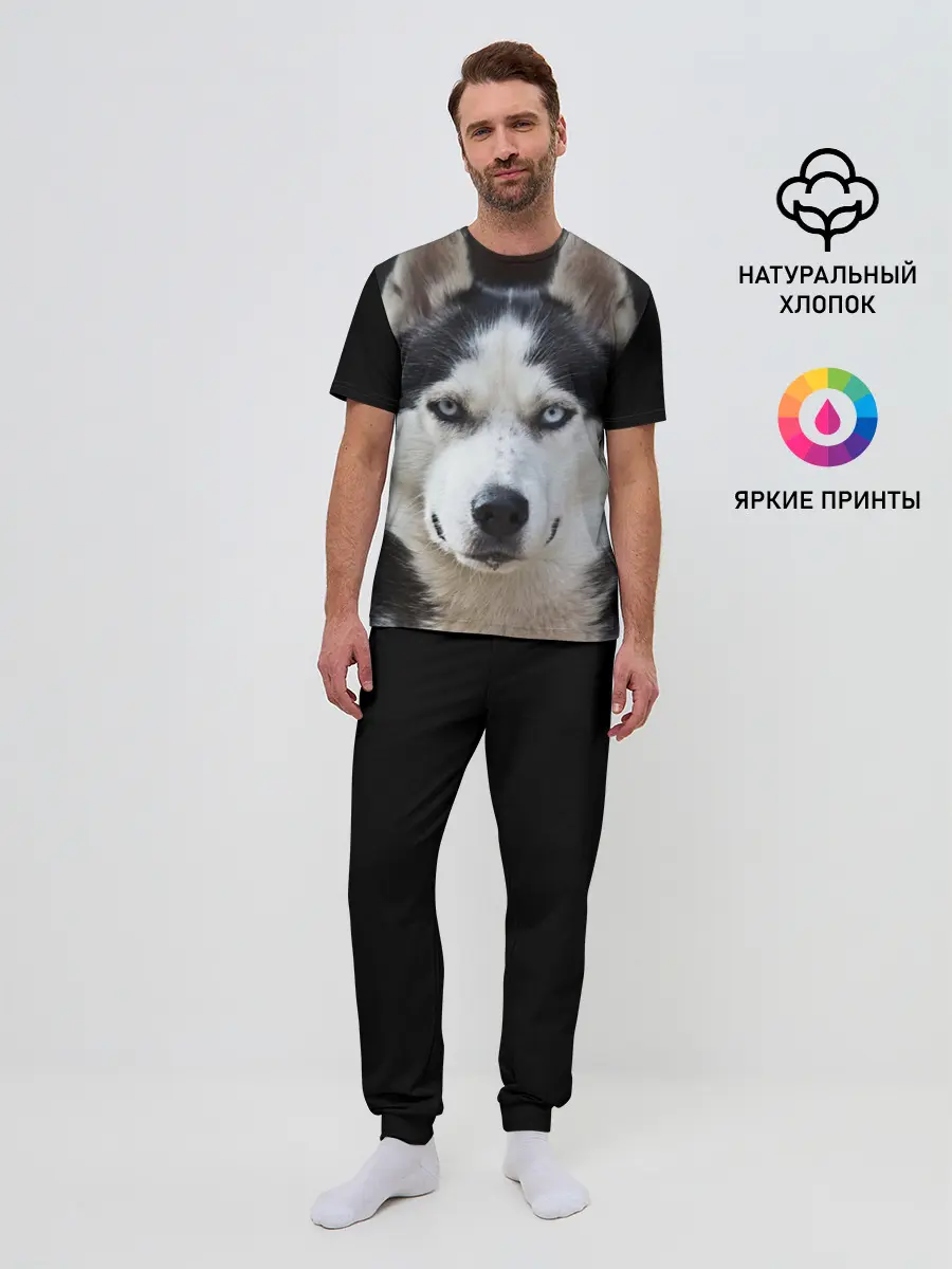 Мужская пижама с брюками / Хаски