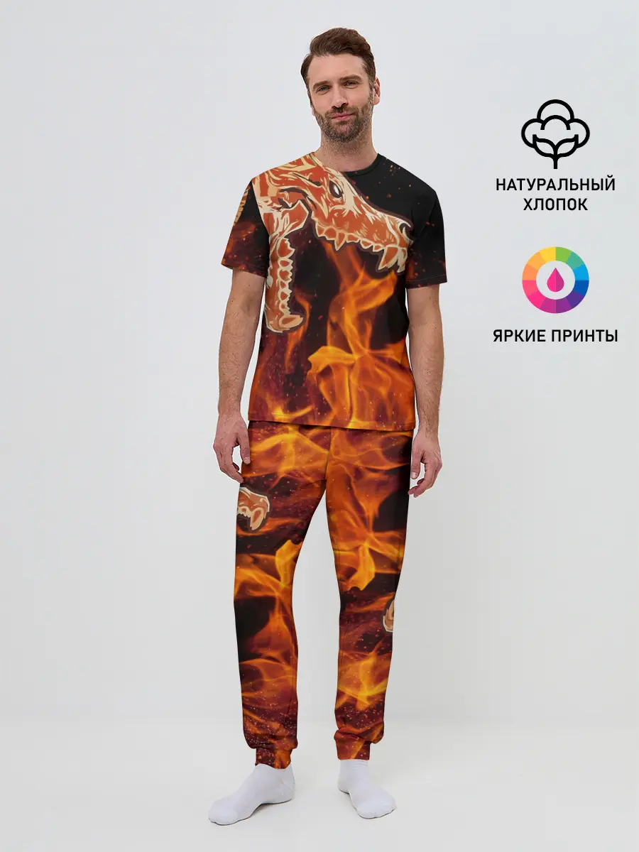 Мужская пижама с брюками / Вой