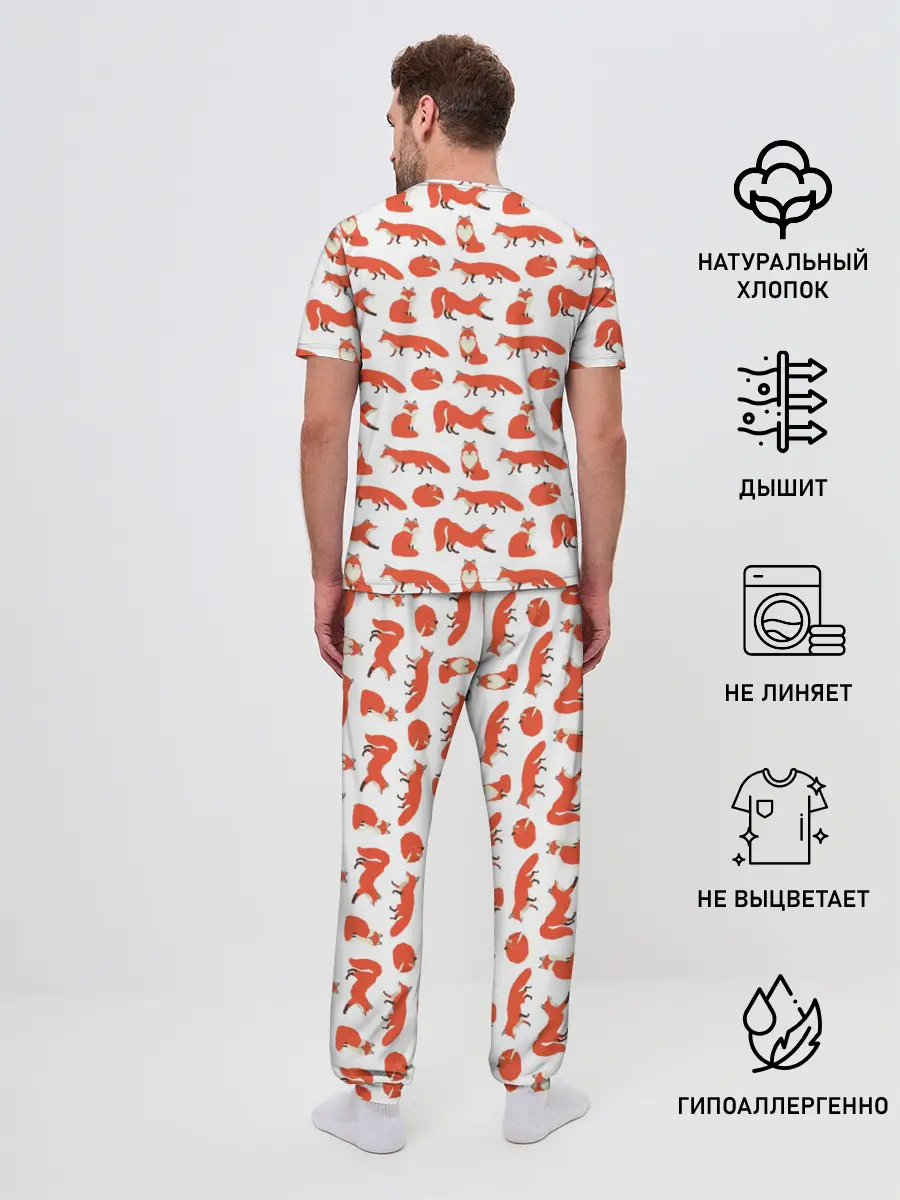 Мужская пижама с брюками / Рыжий паттер