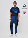 Мужская пижама с брюками / Blue abstraction collection