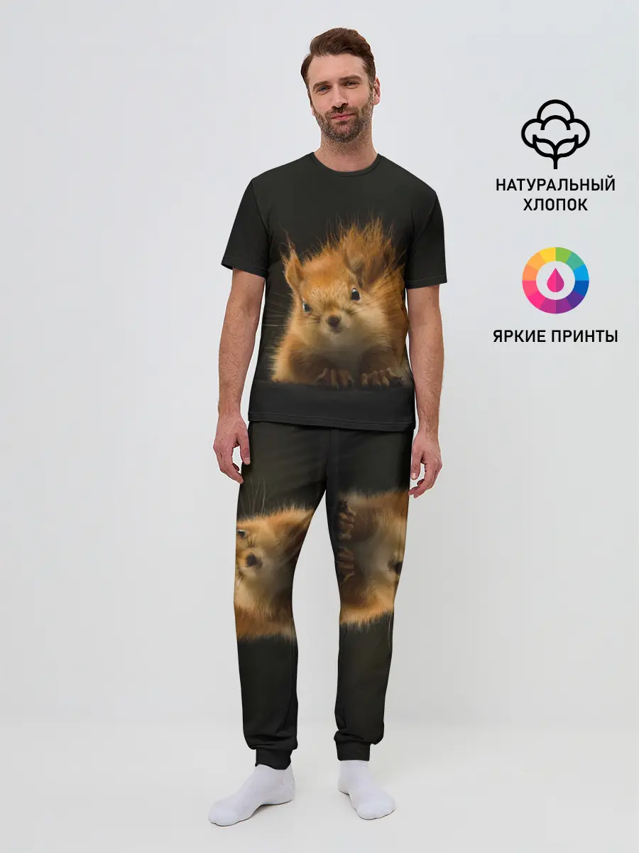 Мужская пижама с брюками / Белочка