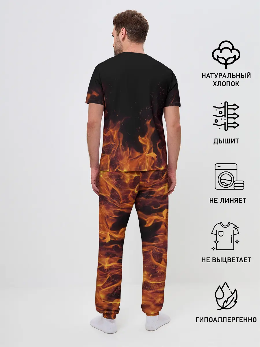 Мужская пижама с брюками / Толя огонь мужик
