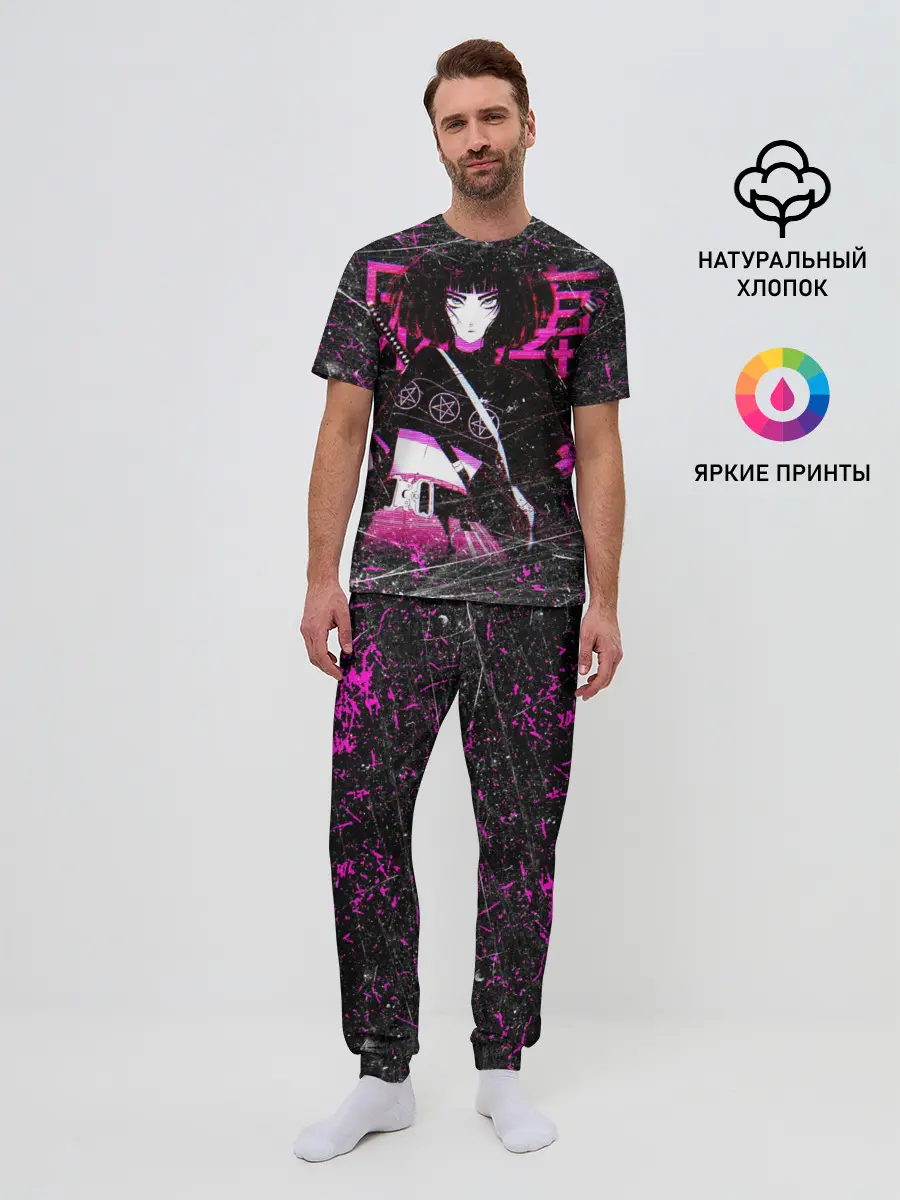 Мужская пижама с брюками / Vinne Yuna Самурай Киберпанк