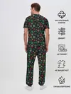 Мужская пижама с брюками / Разноцветные Снежинки