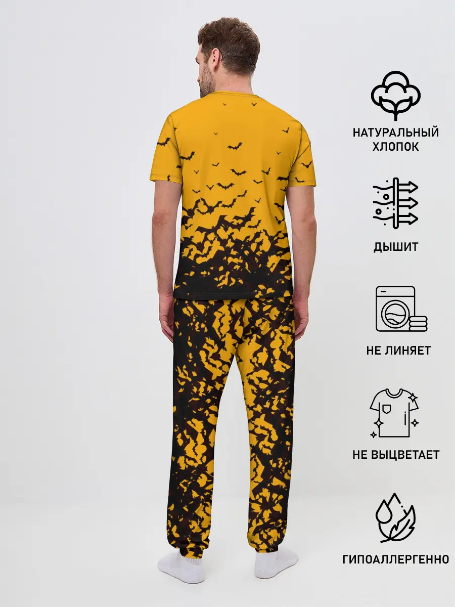 Мужская пижама с брюками / ХЕЛЛОУИНСКИЕ ЛЕТУЧИЕ МЫШИ