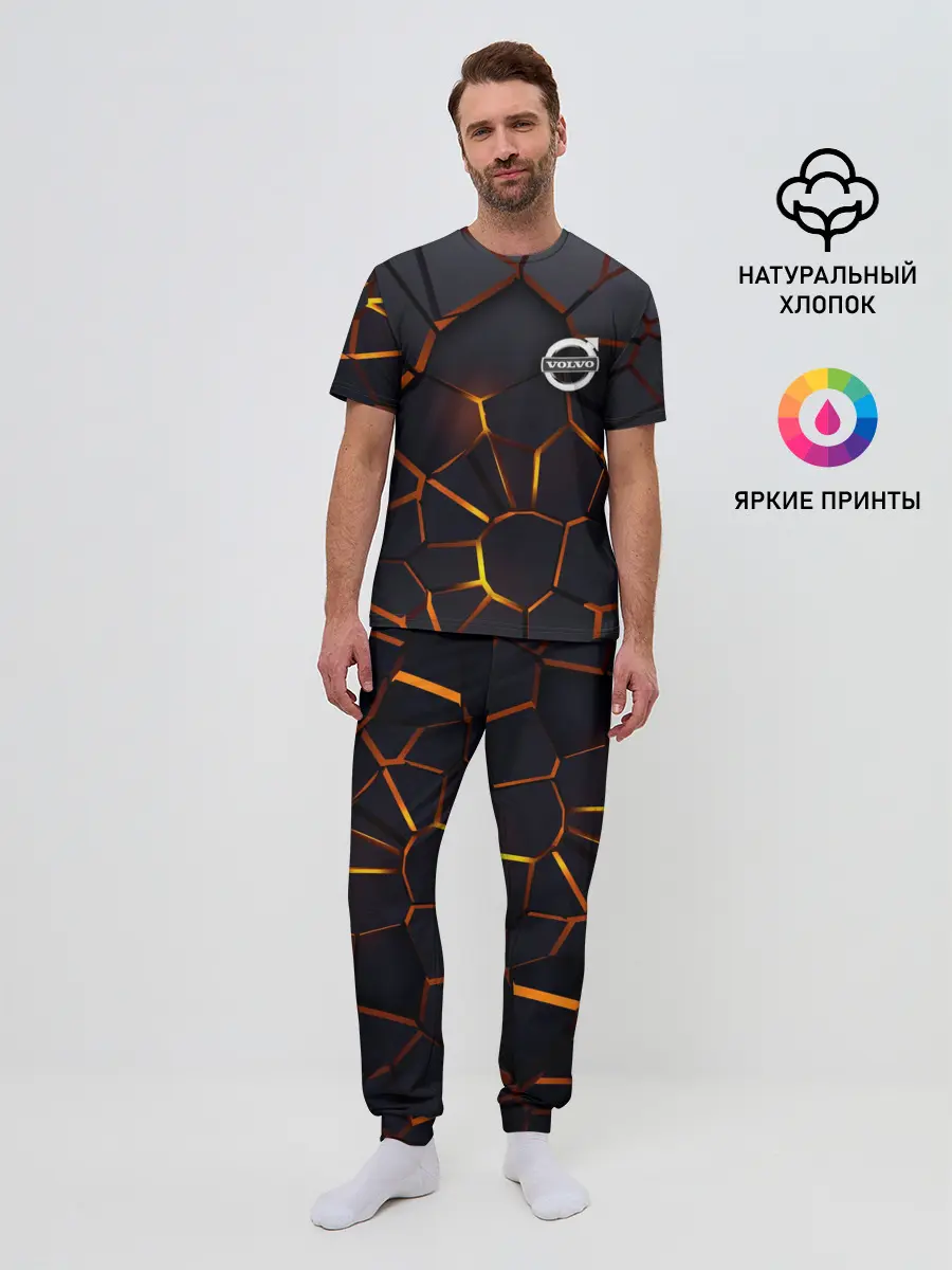 Мужская пижама с брюками / Volvo 3D геометрия