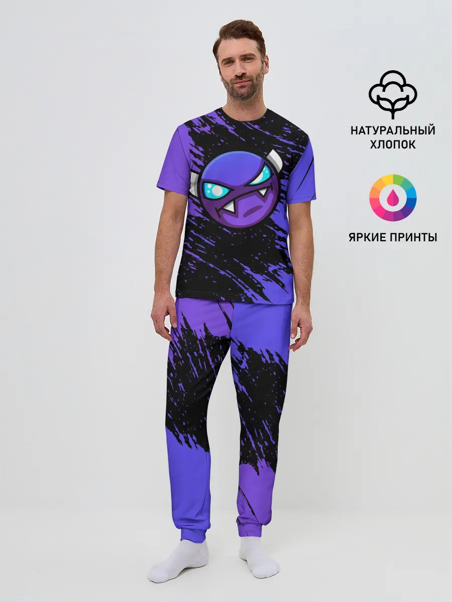 Мужская пижама с брюками / Геометри Даш | Geometry Dash