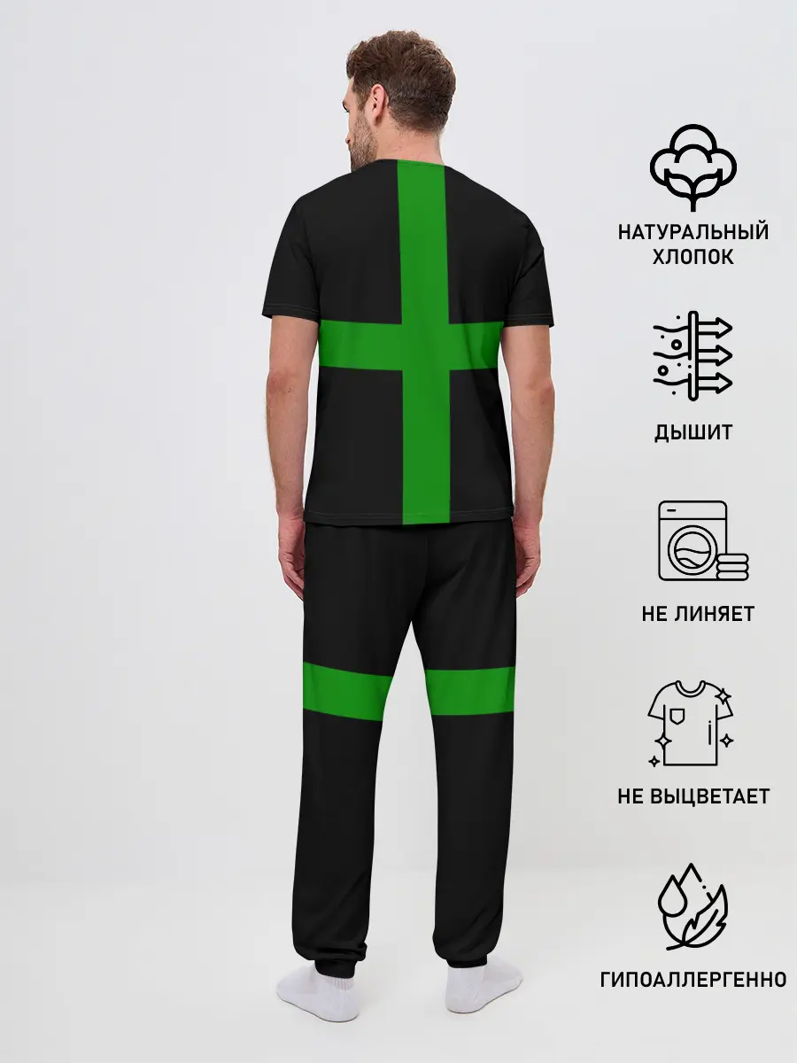 Мужская пижама с брюками / Hollywood Undead заеленный крест