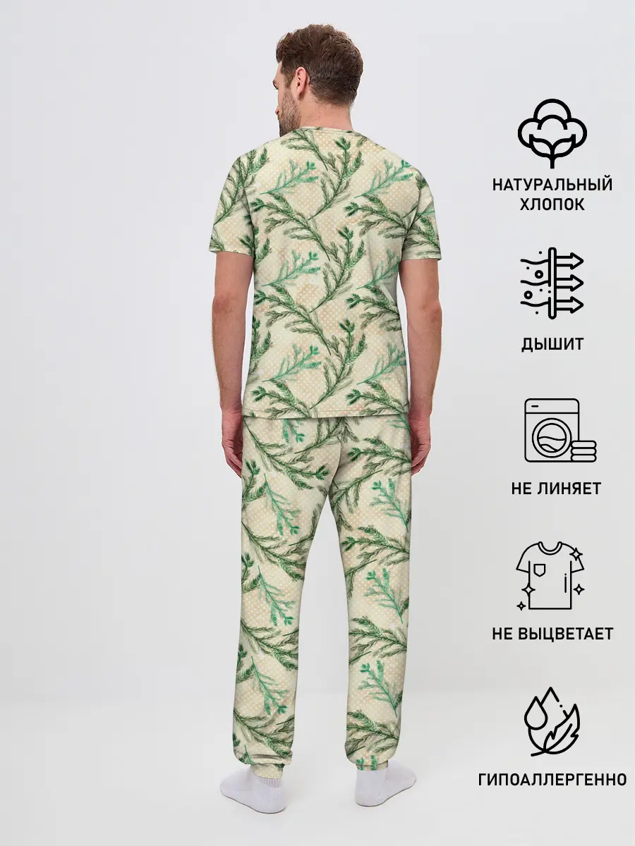 Мужская пижама с брюками / Ель новогодняя