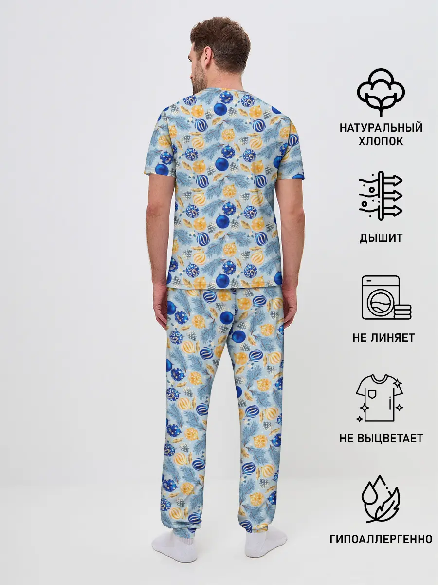 Мужская пижама с брюками / Новогодние Украшения