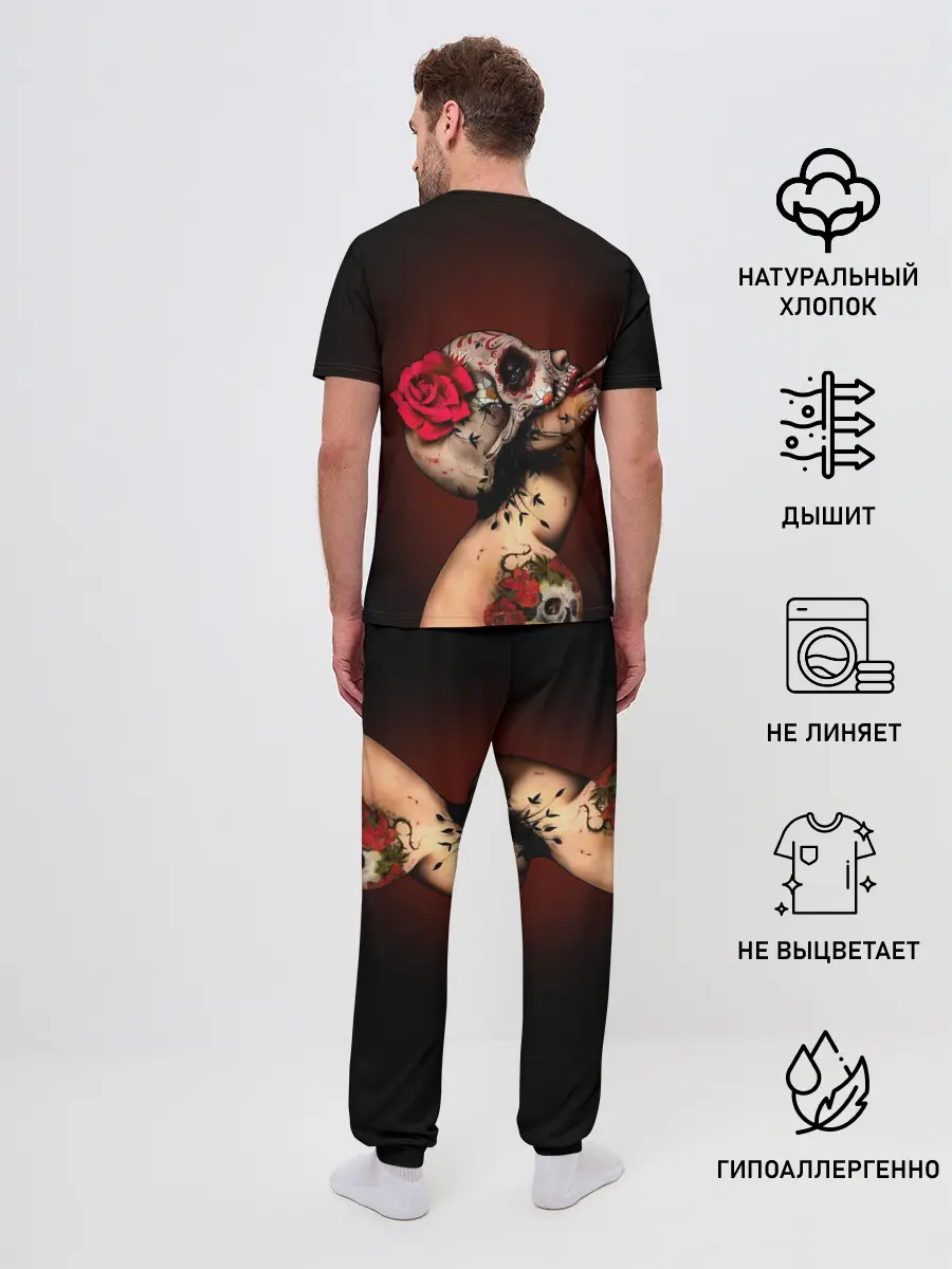 Мужская пижама с брюками / Ведьма с красной розой