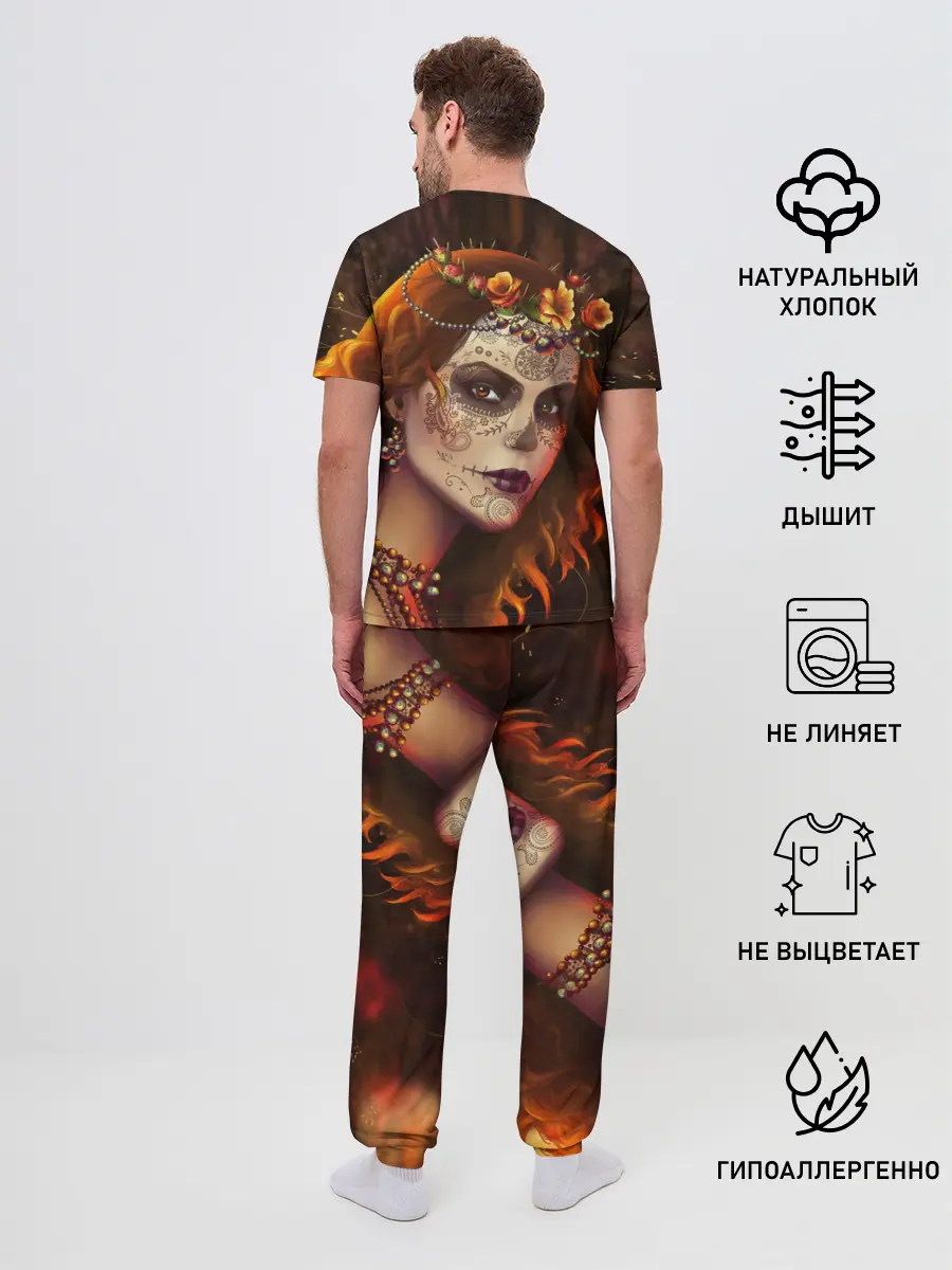 Мужская пижама с брюками / Рыжая Ведьма с розами