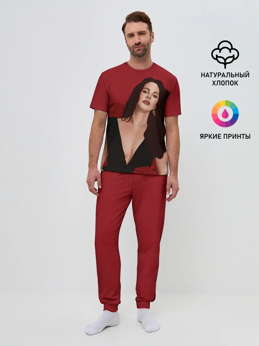 Мужская пижама с брюками / Лана в розах