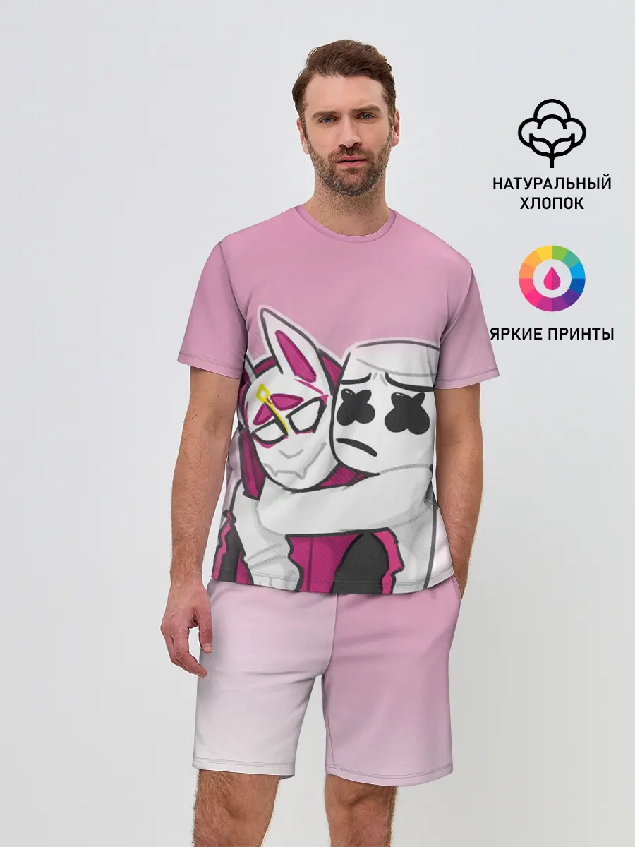 Мужской костюм с шортами / Fortnite Marshmello