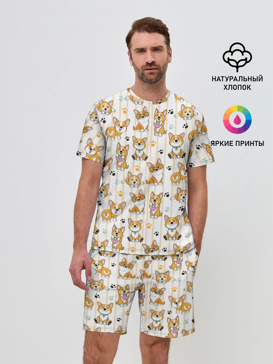 Мужской костюм с шортами / Вельш корги пемброк