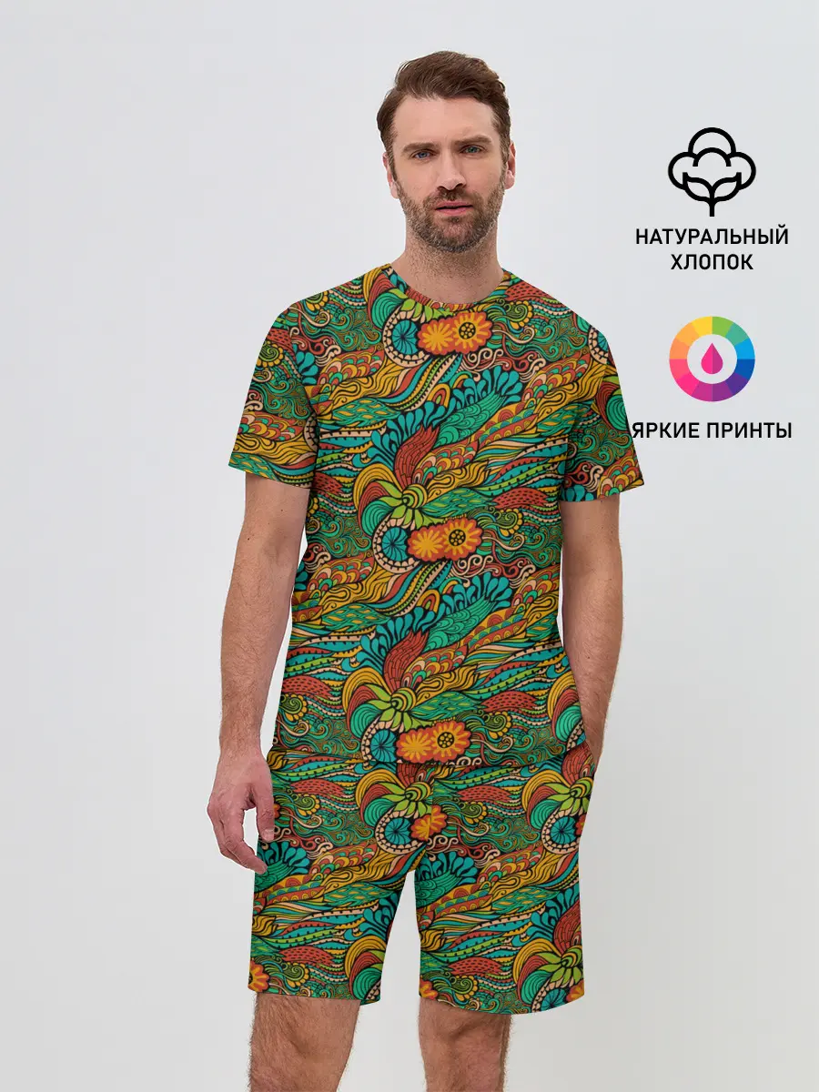 Мужской костюм с шортами / Floral Ornament
