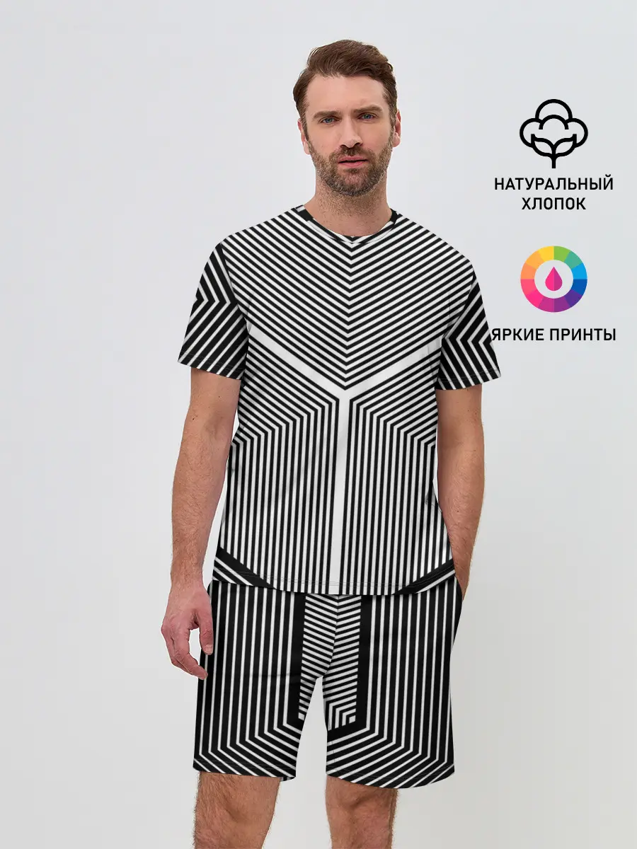 Мужской костюм с шортами / Полосы