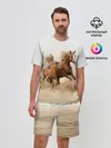 Мужской костюм с шортами / Лошадь с жеребенком