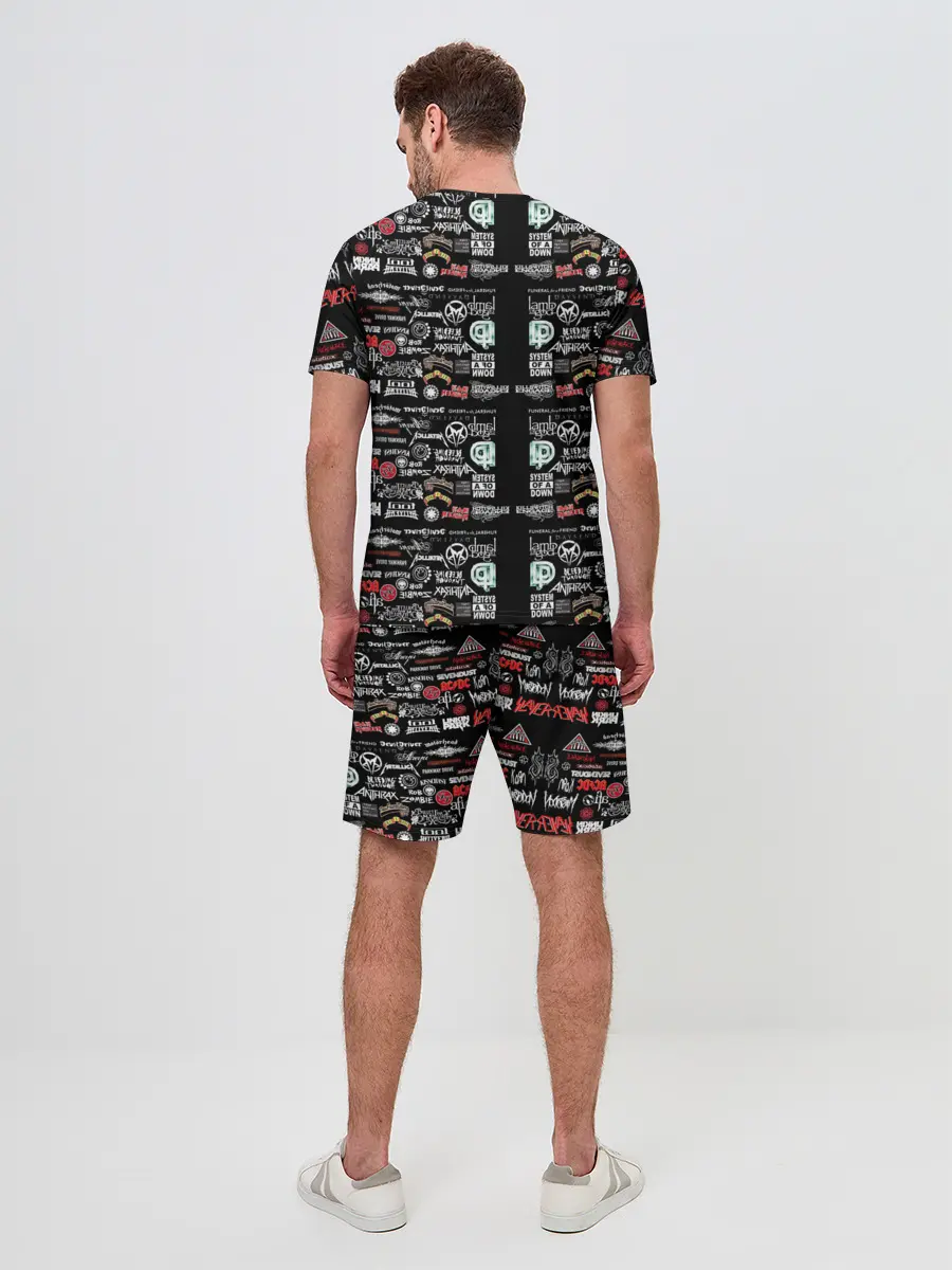 Мужской костюм с шортами / ЛОГОТИПЫ РОК ГРУПП