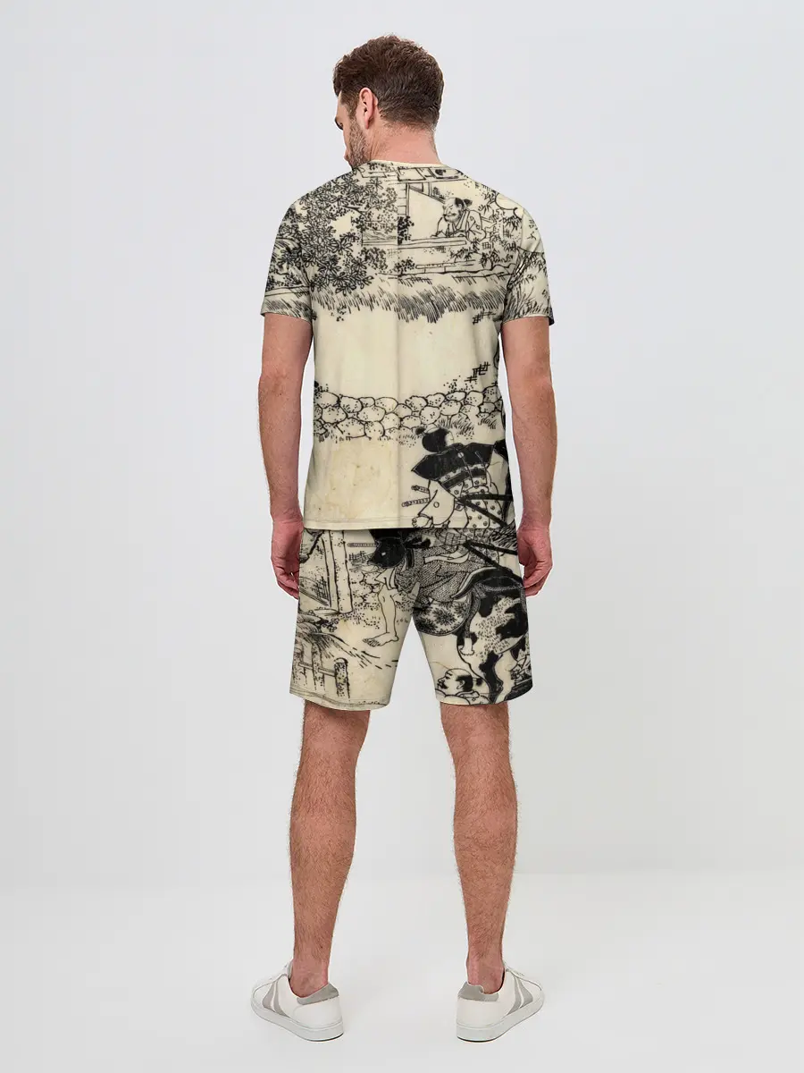 Мужской костюм с шортами / Японская гравюра