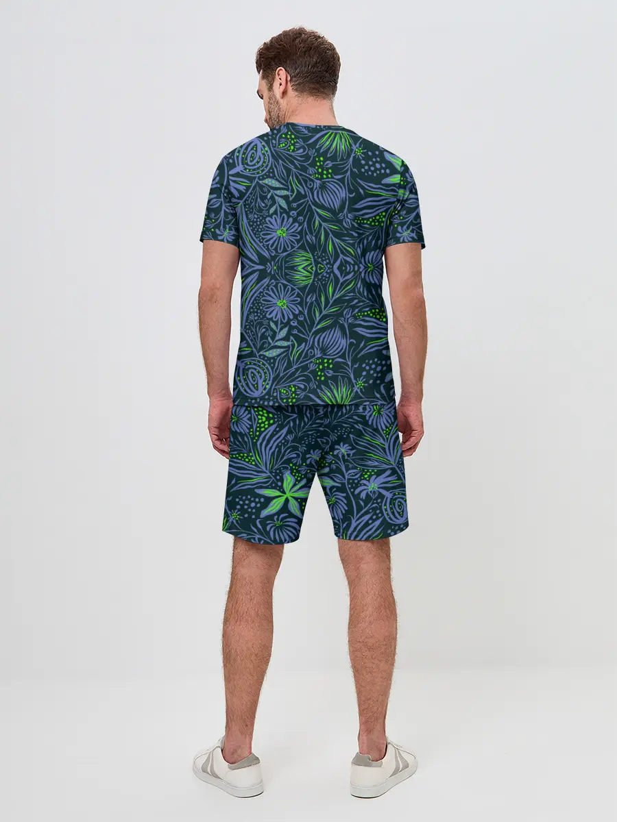 Мужской костюм с шортами / Череп В Цветах