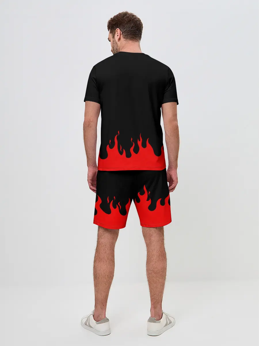 Мужской костюм с шортами / Гуррен Лаганн языки пламени