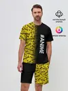 Мужской костюм с шортами / ANIME pattern text