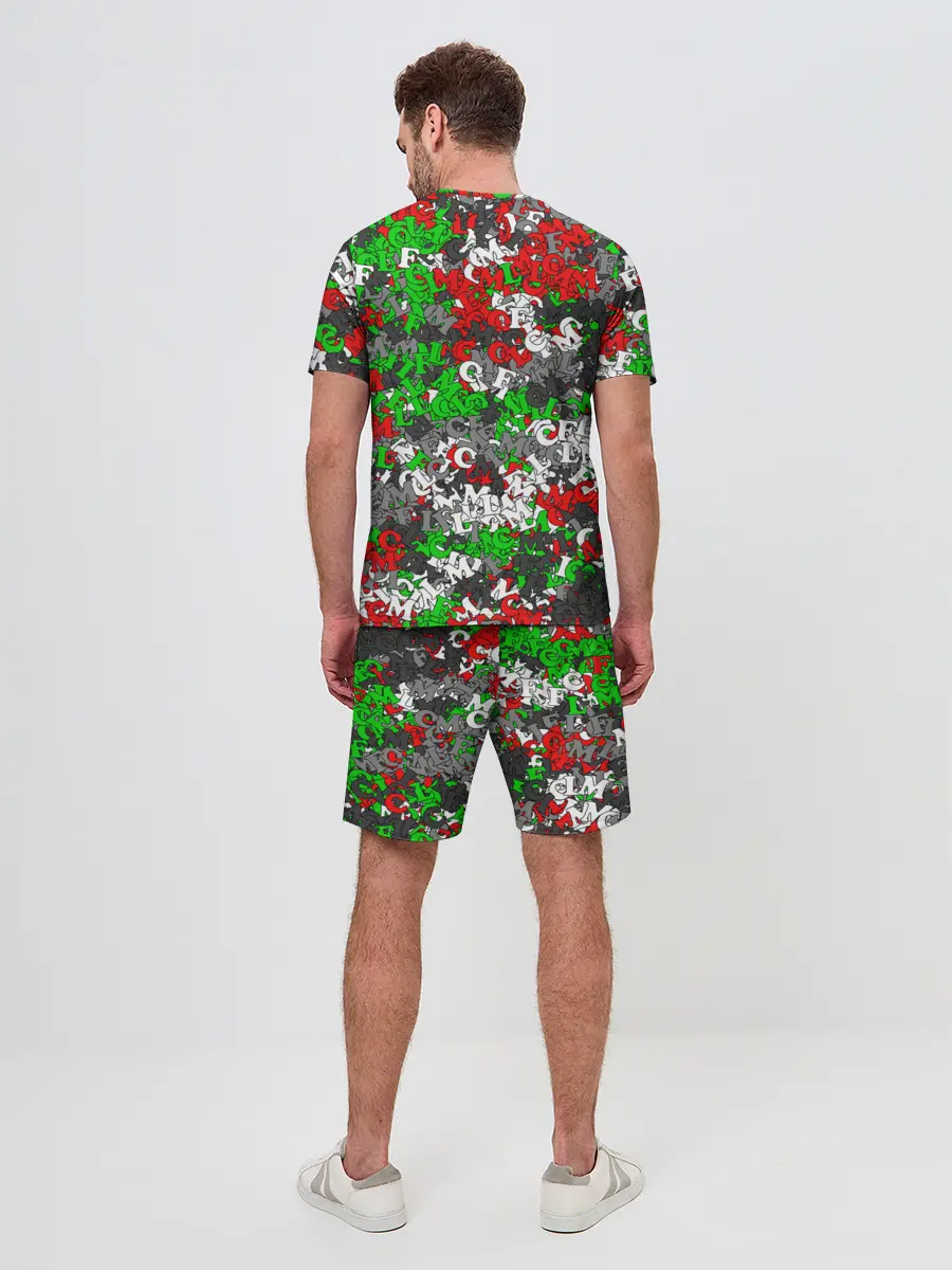 Мужской костюм с шортами / Камуфляж с буквами FCLM