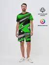 Мужской костюм с шортами / Зеленая краска