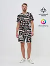 Мужской костюм с шортами / ЛОГО АНИМЕ ГЛИТЧ