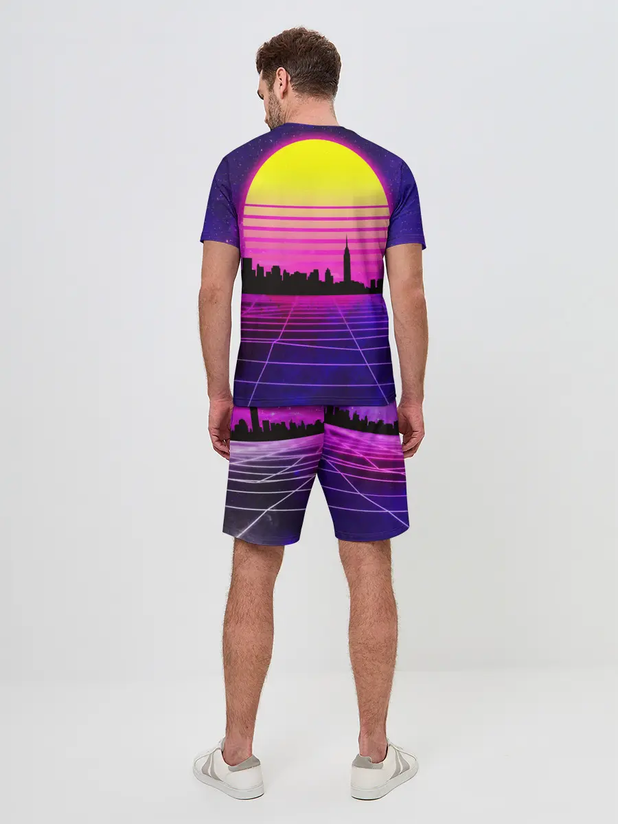 Мужской костюм с шортами / ГОРОД В НЕОНЕ