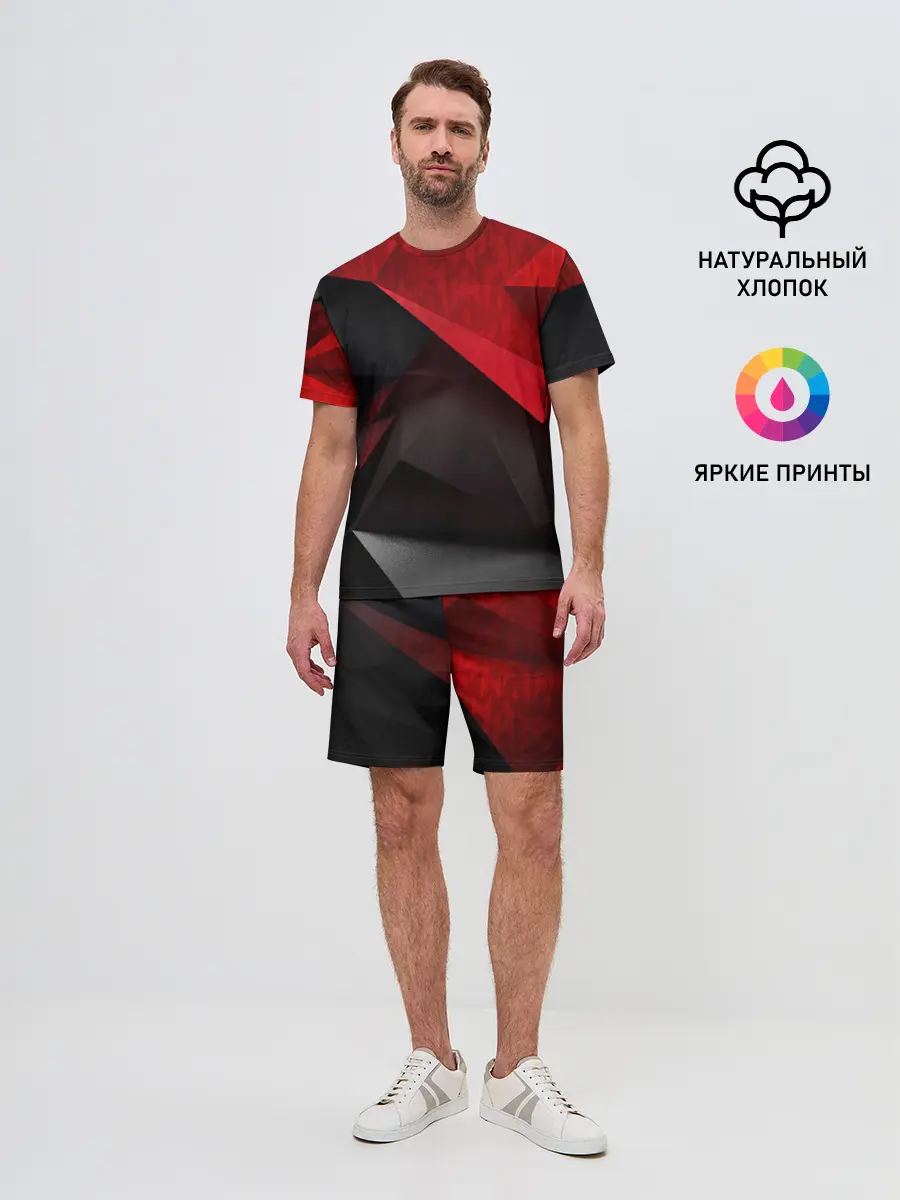 Мужской костюм с шортами / Red & Black