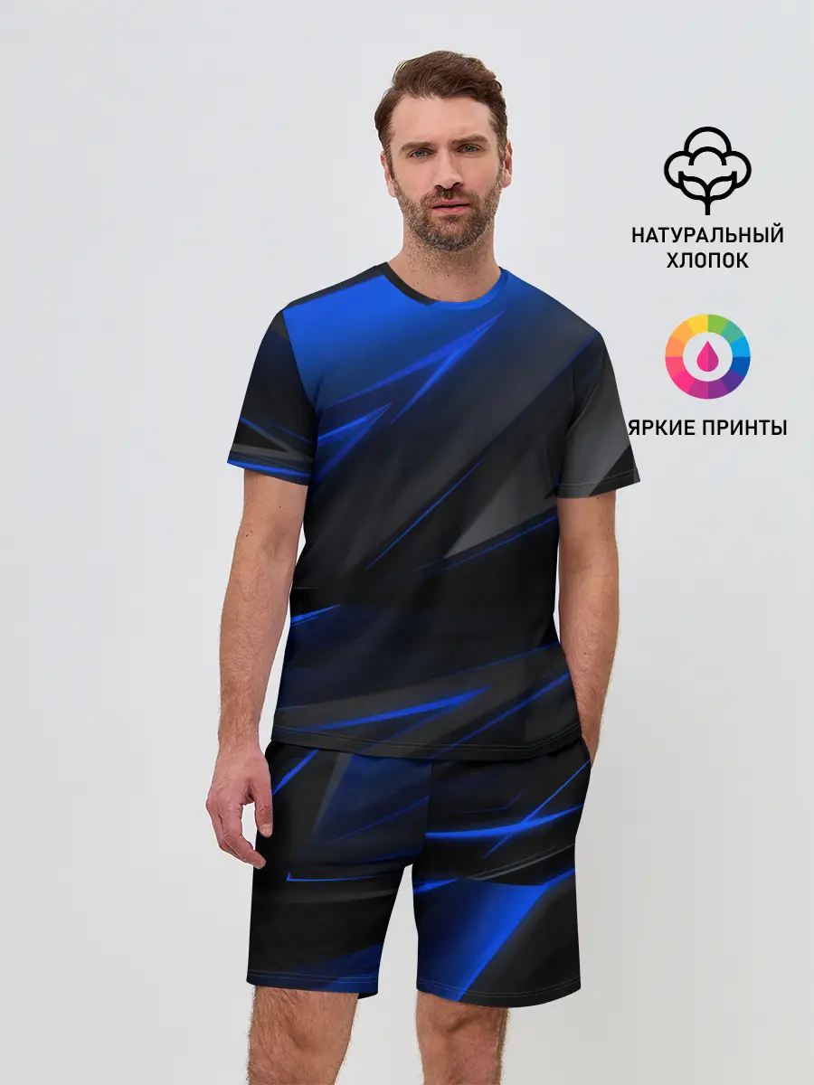 Мужской костюм с шортами / Blue and Black