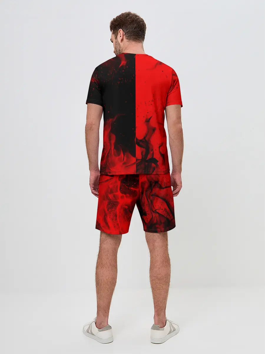 Мужской костюм с шортами / BLACK RED FIRE