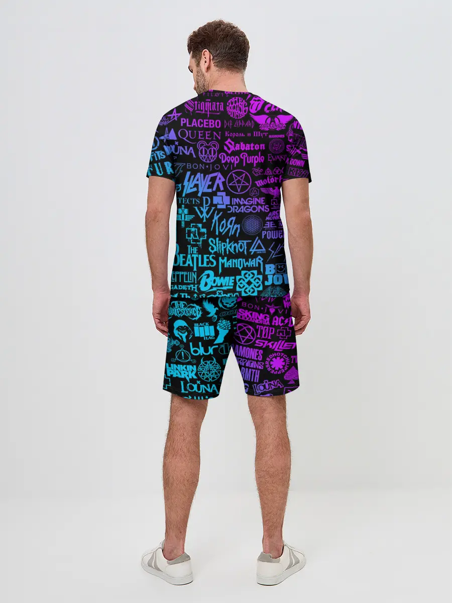 Мужской костюм с шортами / ЛОГОТИПЫ РОК ГРУПП