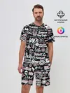 Мужской костюм с шортами / ЛОГОТИПЫ РОК ГРУПП GLITCH